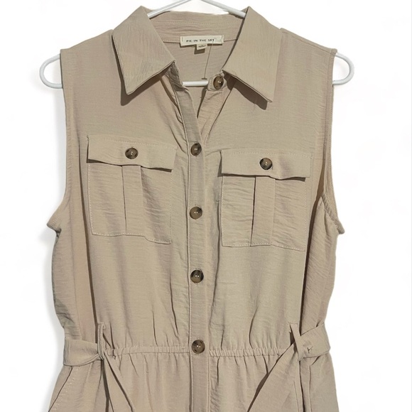 PIE IN THE SKY Casual Jumpsuit with Long and Wide Pants with Buttons for Women L - Picture 5 of 10